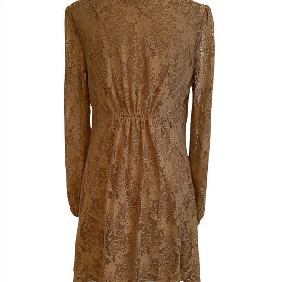 A'reve Tan Lace Overlay Swing Dress - Picture 7 of 9